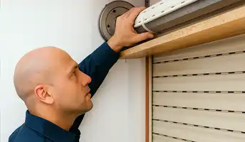 Operaio che esegue una riparazione tapparelle a Rivoli, in emergenza